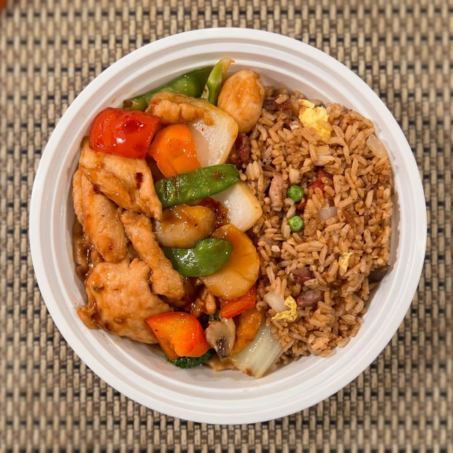 Hunan Chicken or Baby Shrimp.